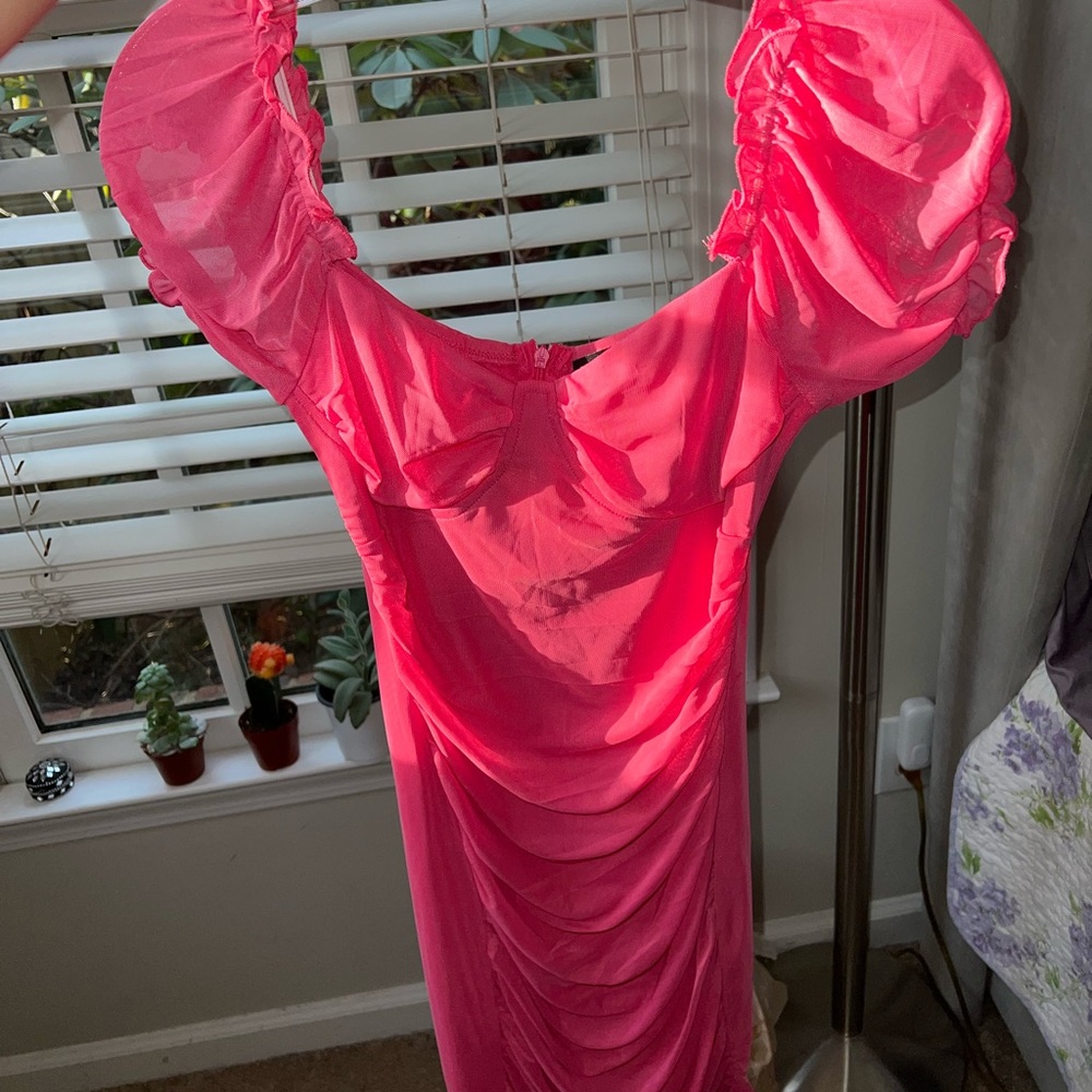 Hot pink mini homecoming dress